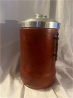 Vintage ice bucket with silver lid