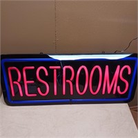 Electric RESTROOMS Sign