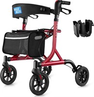 Rollator Walker for Seniors  4x8 Wheels  Red