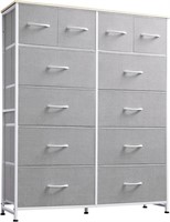 WLIVE Tall Dresser  12 Drawers  Light Grey