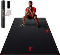 Large Exercise Mat 7'x5'  Extra Thick  Black