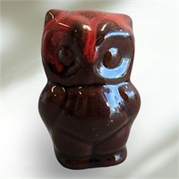 Beautiful Drip Glaze Pottery Owl