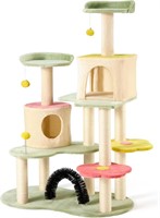 Flower Cat Tree  59in w/Sisal  Multi-color