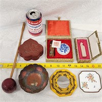 Great Collection of Vintage Asian Cinnabar & Items