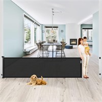 82 Inch Extra Wide Dog Gate  Indoor/Outdoor  Black