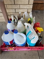 Entire crate of cleaning supplies