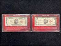 1953 C $2 &1953 $5 Red Seal Notes
