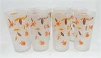 Jewel Tea set of 8 frosted glass tumblers