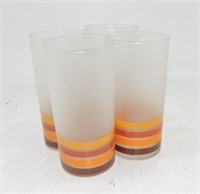 Jewel Tea set of 4 frosted glass tumblers