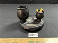 1890's Ebonywood Smoking Set w/ Brass Striker