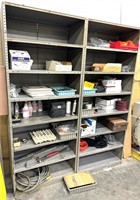 (2) METAL SHELVES w/ CONTENTS (*See Photos)