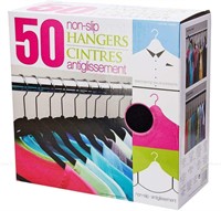 Flocked Hangers Non Slip Set of 50 Black