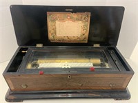 Antique Swiss Ten Tune Cylinder Music Box 1885