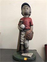 Concrete Baseball Boy Figurine Approx 23in Tall