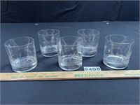 Atomic Star MCM Etched Whiskey Glasses