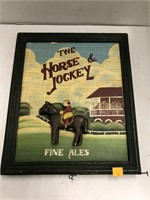 The Horse & Jockey Wooden Sign Approx 11x13