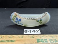 Hand Painted Antique Fenton Milk Glass Canoe