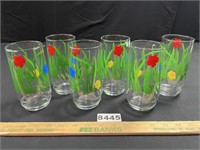 Libbey Wildflower Glass Tumbler Set