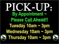 PICKUP DATES - By Appointment Only