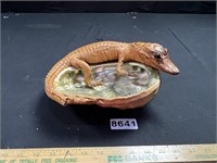 Leather Alligator on Abalone Shell*