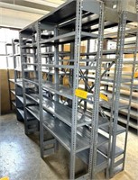 LOT (12) SECTIONS METAL CLIP TYPE SHELVING