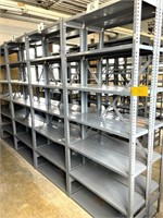 LOT (10) SECTIONS METAL CLIP TYPE SHELVING