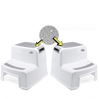 2 Step Stool for Kids (2 Pack  Grey)
