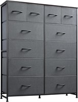 WLIVE Tall Dresser  12 Drawers  Dark Grey