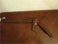 Youth leather .22 long rifle belt holster