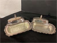 Silver plated butter dishes