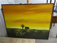 Oil On Canvas Sunset Painting 55.5" X 44.5"