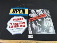 Metal Marilyn Sign, Open & Security Signs
