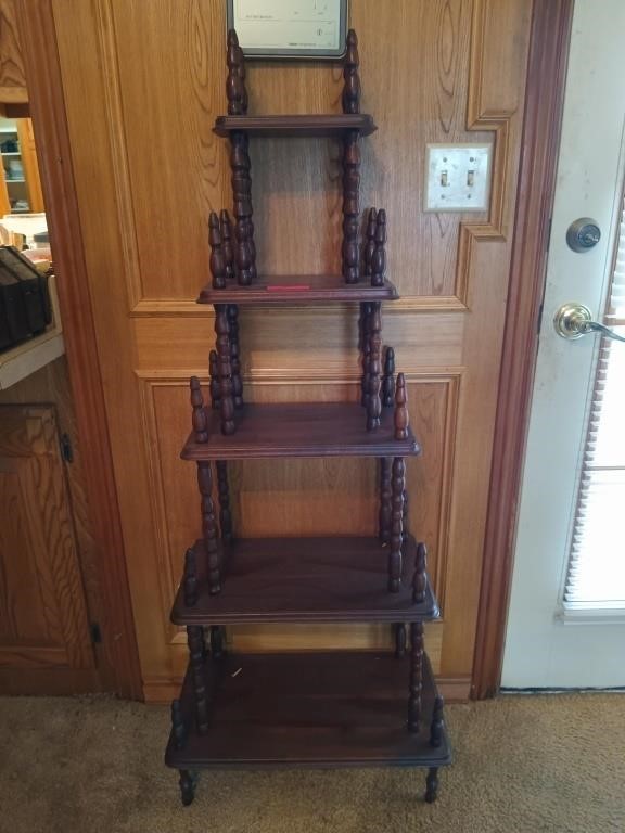 5 tier mahogany display shelf 54x21x12