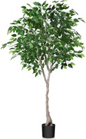 Kazeila 6FT Artificial Ficus Tree in Pot