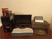 eMachines desktop computer with printer and