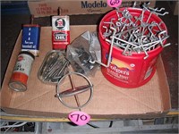 Old Cans, Peg Board Hooks & Top