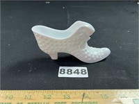 Fenton Milk Glass Hobnail Shoe