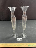 Antique Etched Vases