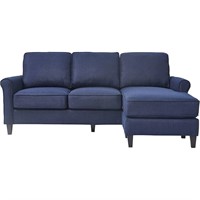 Serta Harmon L-Shaped Fabric Sectional Sofa - Navy