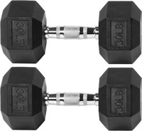 Signature Fitness Rubber Hex Dumbbell 30LB Pair