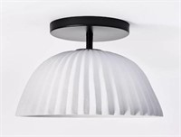 Scalloped Semi-Flush Ceiling light-Black & White