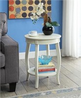 Antique white side table