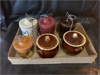 VTG Brown Drip Lidded Jars & Canisters