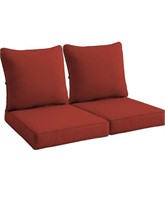 DEEP OUTDOOR SEAT CUSHIONS RED 2 PACK