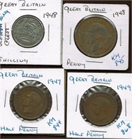 (4) 1940s British Coins