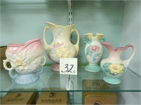 (4) Hull Pottery Pieces - (3) Vases & (1) Ewer
