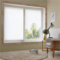 Pleated Fabric Shades  47x94 in  White