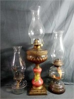 Beautiful Assortment of Vintage Oil Lamps Measure