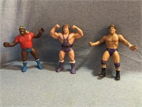 WWE-Three 1984’ Rubber Wrestlers Firgures
