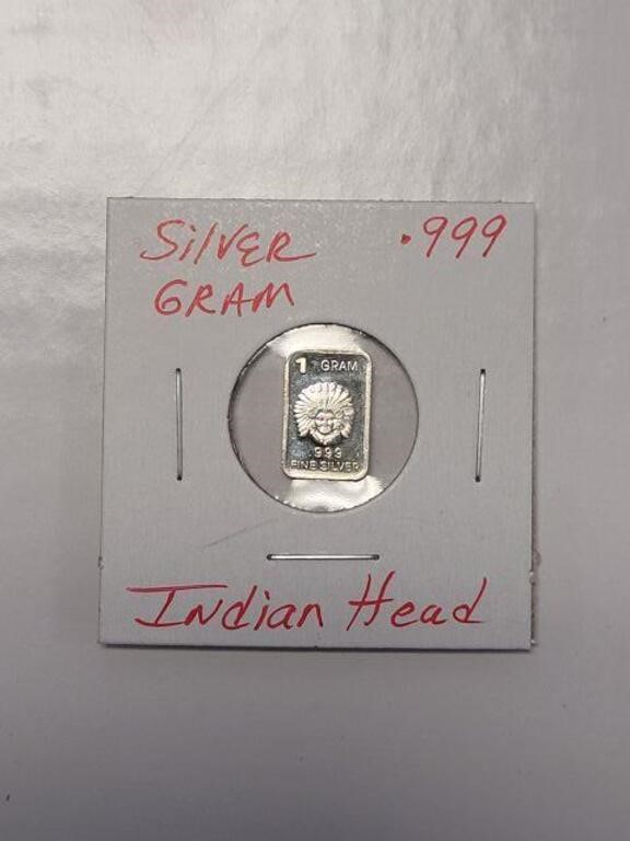 INDIAN HEAD SILVER GRAM 999